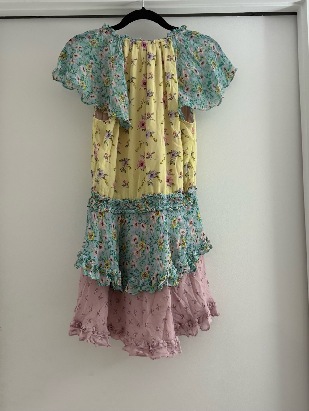 YUMI KIM Milly Flutter Sleeve Mini Dress in Willow Garden Mixed Print Sz Small - Picture 8 of 13